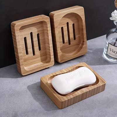 1 charola de bambú creativa para jabón, caja escurridora para almacenamiento y organización en el baño