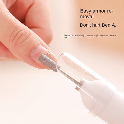 Un dispositivo de doble propósito que combina esmalte de uñas recargable y luz LED, equipado con herramientas hipoalergénicas para dar forma, pulir y eliminar esmalte de uñas. Incluye una pantalla, función de carga USB y batería de litio incorporada.