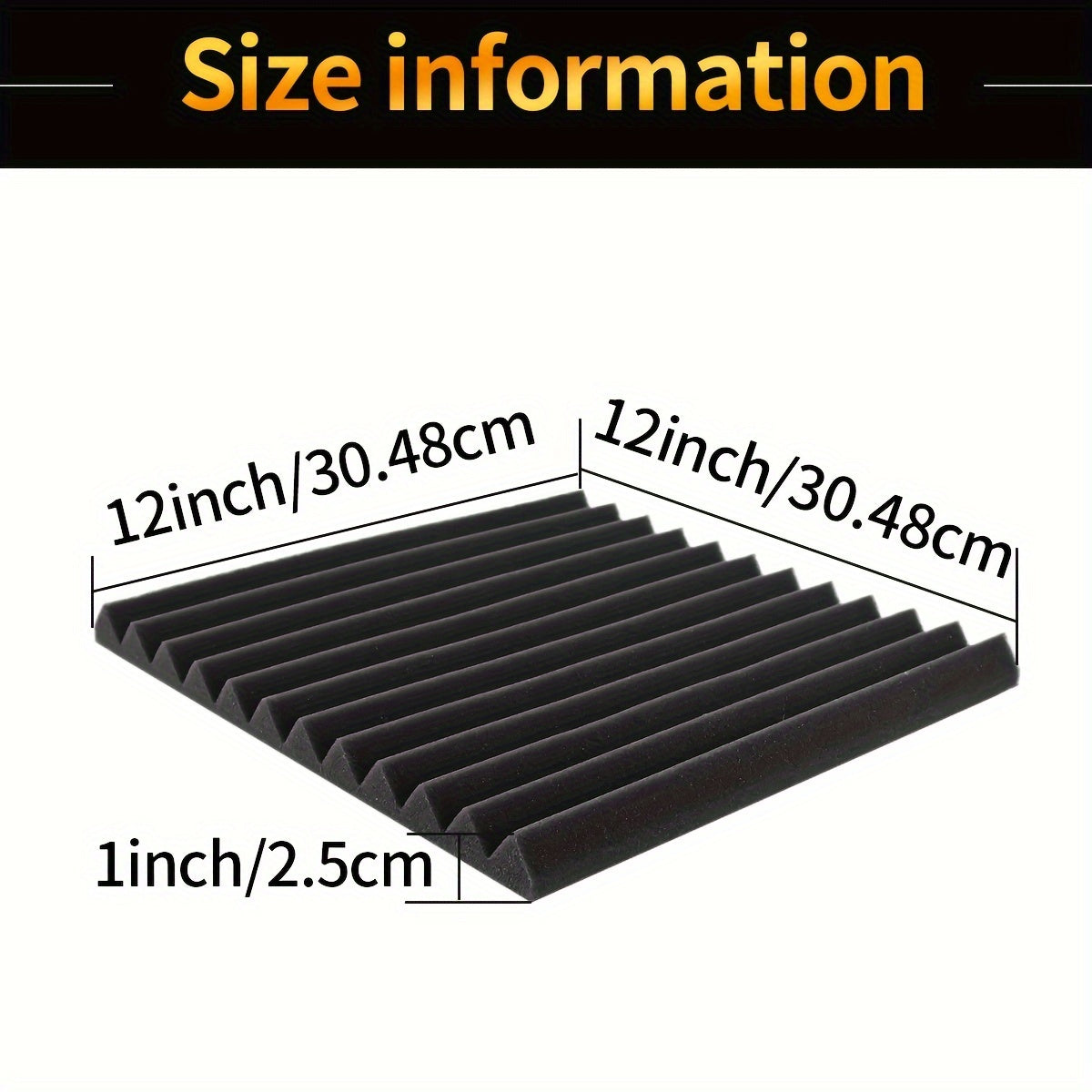 36 paneles acústicos de espuma de alta densidad, 30.48x30.48x2.54 cm, absorbentes de sonido, para estudios de grabación, home theaters, reducción de ruido en dormitorios, paredes decorativas y paneles insonorizantes