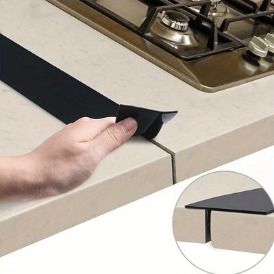 Rejilla de Sellado Integrada para Huecos de Estufa - Cubierta de Borde de Encimera de Alta Calidad para Relleno y Protección contra Salpicaduras, Tira Adhesiva Negra Duradera para Instalación de Estufas, Fácil Montaje en Electrodomésticos de Cocina