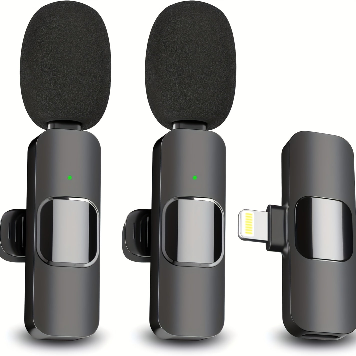 Microfono sin varillas Lavalier Profesional, Compatible con iPhone iPad Cargador Tipo-C - 2 Piezas Plug-and-Play para Grabación y Entrevistas, Reducción de Ruido Automática, Mini Micrófono Clip-On con Estuche de Carga, Compatibilidad con Laptop