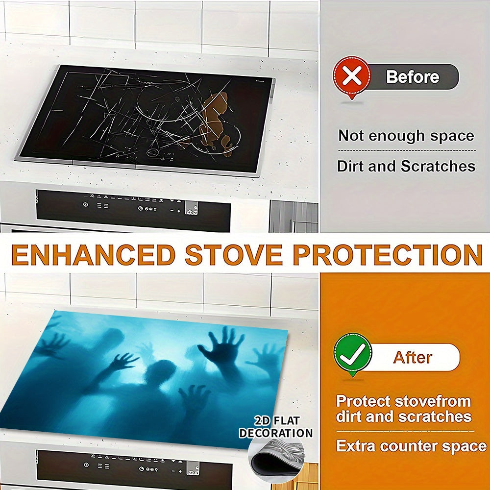 1pc Alfombrilla para Electrodomésticos Grandes - Protector de Encimera Antideslizante y Antiarañazos con Diseño de Manos Fantasmales, Tapete Extra Largo para Horno, Lavadora o Secadora (72.01x51.99 cm) - Fácil de Limpiar, Decoración Perfecta para Hallowe