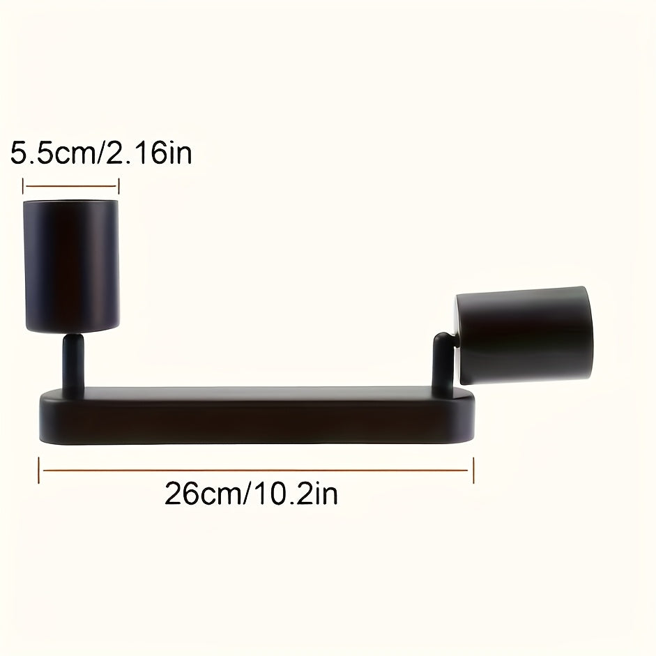 Aplique de pared industrial moderno en metal negro - Lámpara de techo con estilo vintage para sala, recámara, cocina, pasillo, escaleras, hotel, restaurante - Sin foco incluido, iluminación para interiores | Acabado metálico elegante | Sin focos incluido