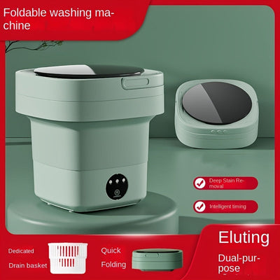 Máquina de Lavado Plegable Compacta y Portátil - Secado Rápido, Doble Propósito con Eliminación de Manchas Profundas, Ideal para Residencias Universitarias y Uso Doméstico, Cuadrada, Enchufe US 110V-130V