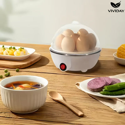 Cocedor automático de huevos de 1 pieza con función de apagado automático, hervidor de huevos multifuncional, acero inoxidable apto para alimentos, enchufe estadounidense de 110V-10V, material PP, sin necesidad de pilas, utensilio esencial en la cocina p