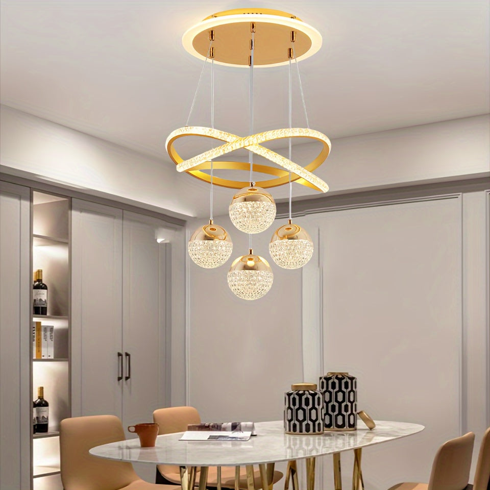 1 pieza de lámpara colgante LED acrílica negra minimalista moderna, ajustable en tres colores, lámpara colgante de metal, adecuada para comedores, mesas de comedor, dormitorios y áreas de bar, iluminación de techo moderna.