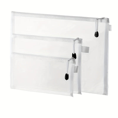 Bolsa de Malla de Plástico de Tamaño Extra Grande con Cremallera, Bolsa Resistente al Agua para Organizar Suministros Escolares y de Oficina, Bolsas para Rompecabezas y Juegos, Bolsa de Malla con Diseño Criptográfico para Suministros Escolares y Organiza