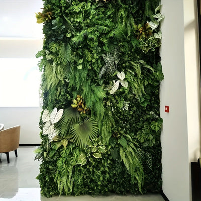 Panel de Pared Artificial con Hojas de Monstera y Palma - Pantalla de Privacidad Duradera de Plástico 39.88x59.94 cm para Uso Interior/Exterior, Decoración Colgante Sin Mantenimiento para Bodas, Fiestas, Hogar & Oficina, Pantalla de Privacidad Exterior,
