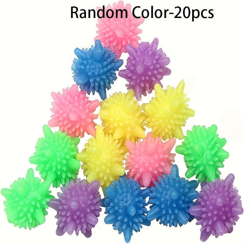 20 bolas de lavado reutilizables EcoClean de silicona - Eliminador de manchas y olores, accesorios para lavadora anti-enredos, sin pilas, colores surtidos