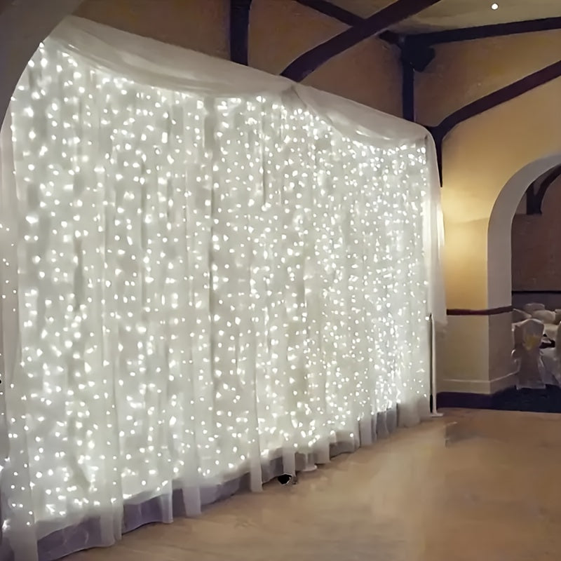 1pc Cortina de luces LED de colores, luces de hadas flexibles de PVC multicolores controladas por control remoto con alimentación USB, iluminación de cortina de cascada decorativa para interiores de dormitorios, decoración ambiental navideña, no requiere