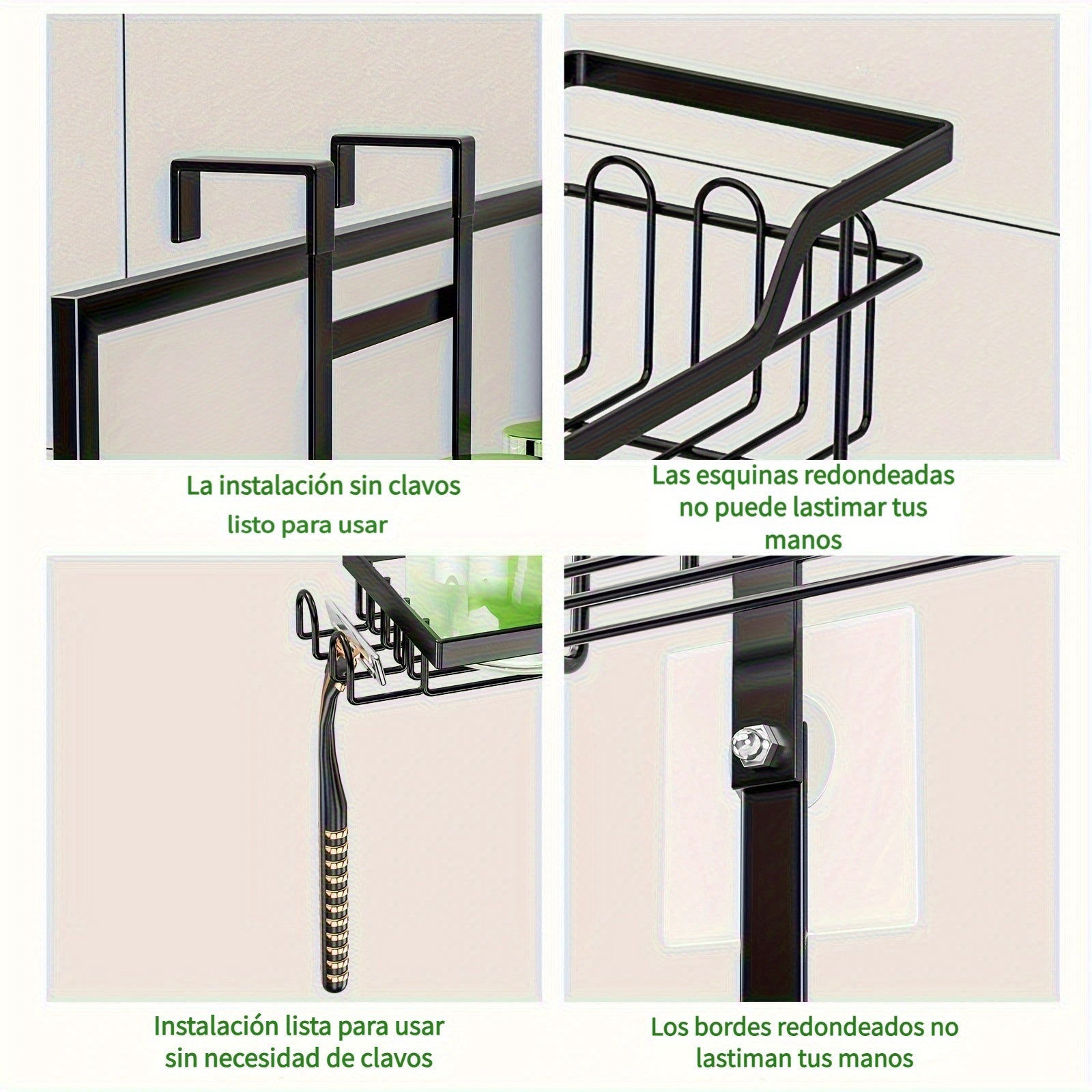 1 Pieza, Estante De Ducha De 3 Niveles Para Colgar Sobre La Puerta, Organizador De Baño Colgante De Hierro Fundido A Prueba De Óxido Con Jabonera, Accesorios De Baño Que Ahorran Espacio, Decoración Del Hogar