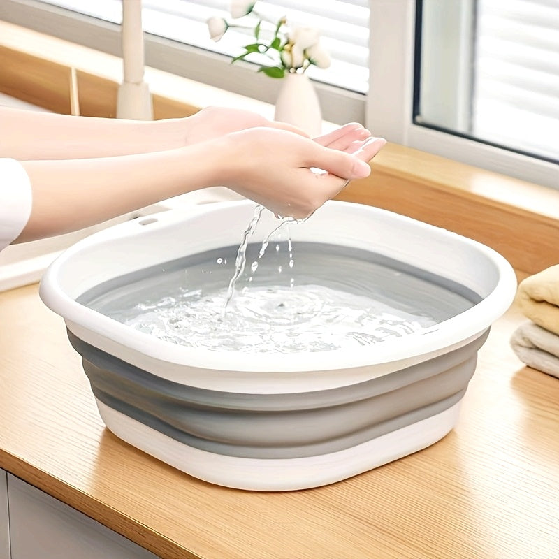 Baño de pies portátil plegable, bañera de plástico reforzado sin batería, inodoro, ideal para uso en casa, dormitorios, viajes, lavado de manos y pies, cuidado personal, herramientas de manicura y productos de spa para los pies