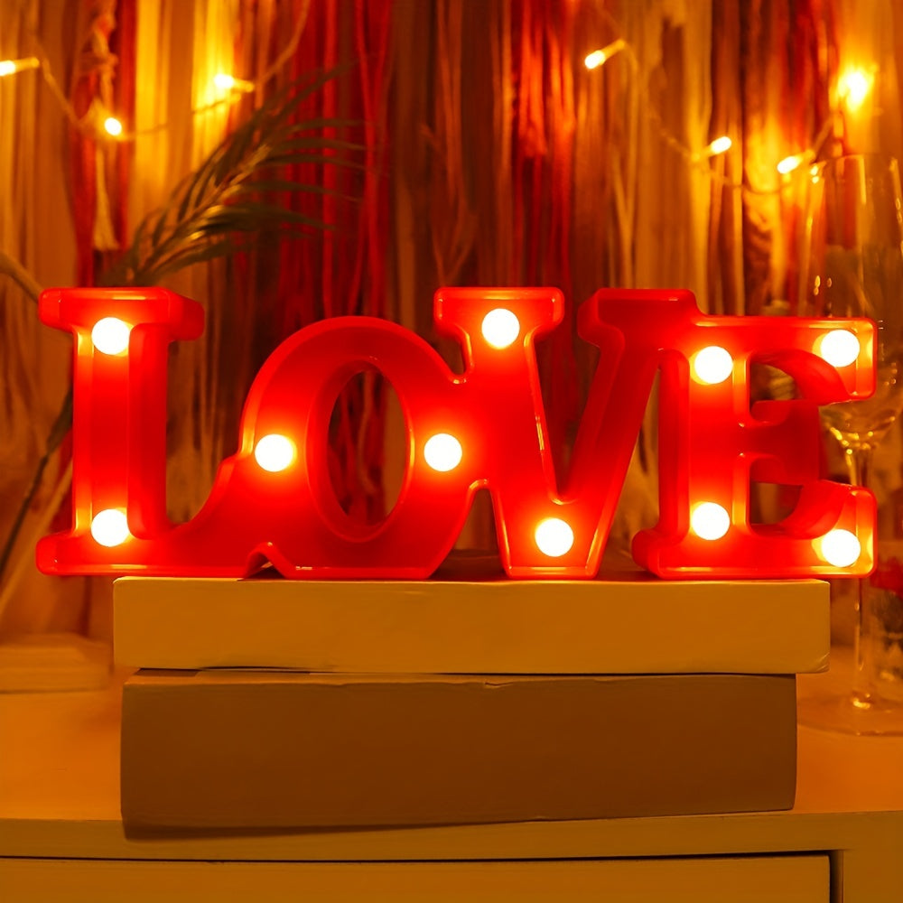 [Luz Nocturna Romántica en Forma] Romántica Luz Nocturna en Forma de Amor a Pilas - 1 ud Luz Decorativa de Escritorio, Mesita de Noche y Pared - Adecuada como Regalo para el Día de San Valentín, Acción de Gracias, Seres Queridos, Amigos o Cumpleaños, Fie