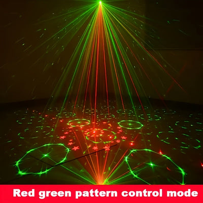 Luz láser de doble agujero, luz de discoteca, luz de baile flash con control de voz para KTV, ambiente festivo de luz láser de doble agujero 07, fiesta en KTV, luces para dormitorio familiar, luces de fiesta, luces de escenario
