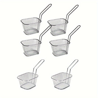 6 piezas de canastillas para freír papas, canasta de malla separadora de aceite, para restaurantes, pollo frito y snacks