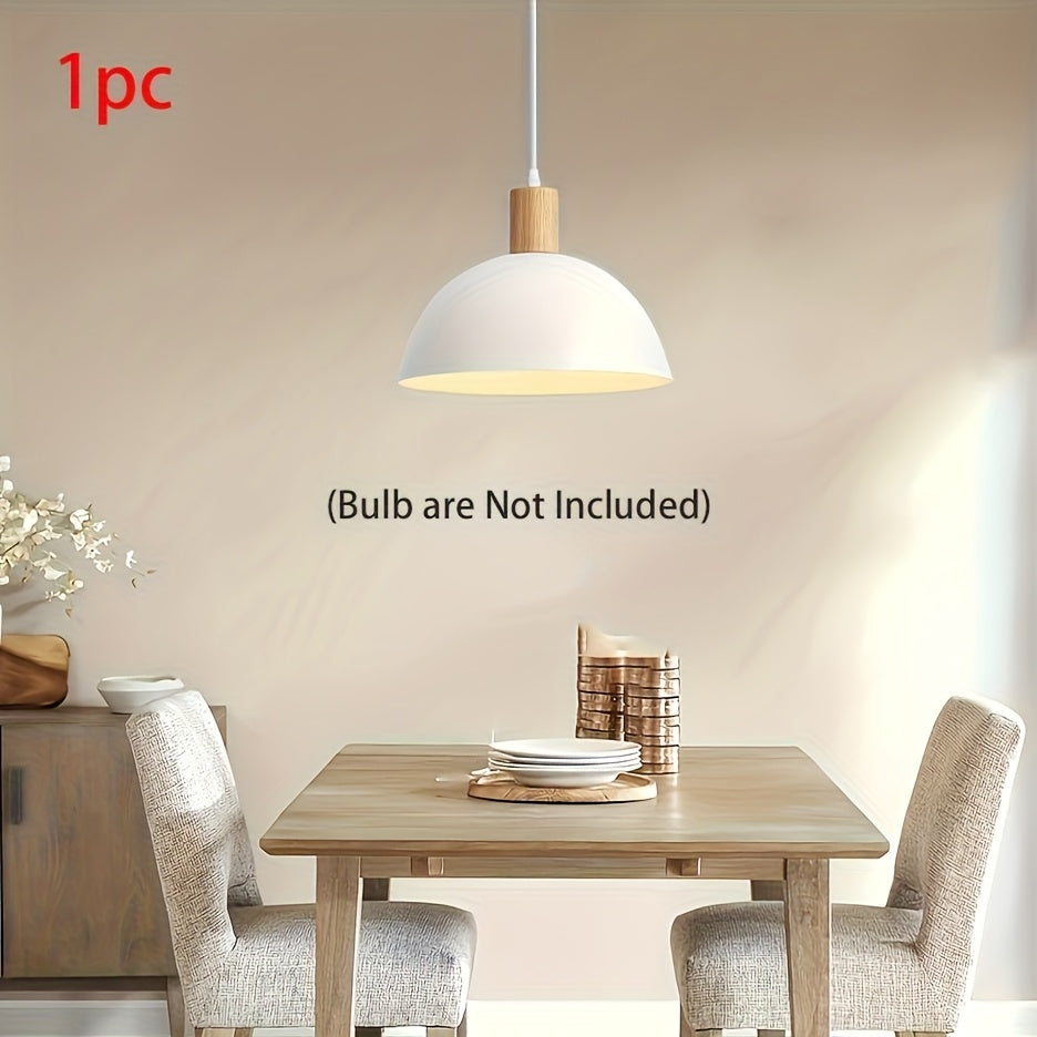 1pc Lámpara Colgante Ajustable Moderna Retro Blanca - Montaje Semi-Rasante de Metal Pulido para Isla de Cocina, Comedor Rústico y Decoración del Hogar (Sin Bombilla Incluida), Iluminación Contemporánea, Construcción Metálica, Diseño Vintage, Estructura R