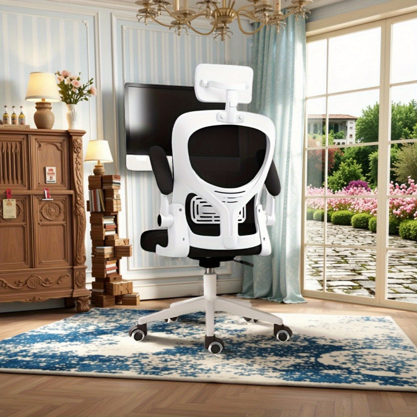 Silla de oficina ergonómica, adecuada para hogares y dormitorios - 11 vacaciones, compatible con suelos duros | Sillas de juego, estética moderna, estructura duradera, adecuada para todas las estaciones del año.