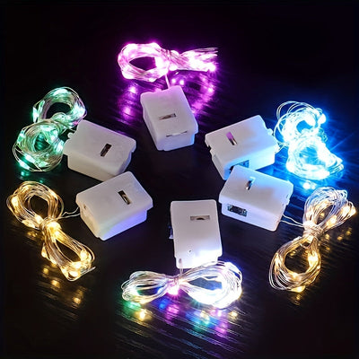 5pcs/10pcs Luces LED de Hadas, Alimentadas por Batería, 20 LED Luciérnagas Luz de Estrellas y Luna Adecuadas para Boda DIY, Fiesta, Dormitorio, Jardín, Luz de Ambiente Navideña, Decoración de Pastel, Ramo, Halloween, Navidad, Acción de Gracias, Regalo de