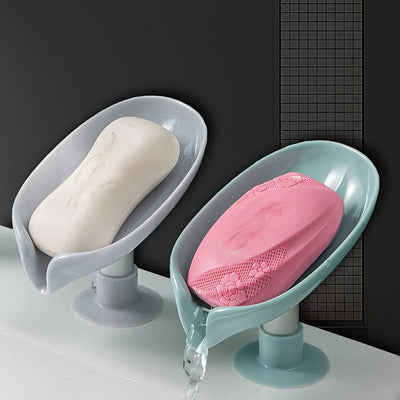 1pc Soporte De Jabón De Drenaje, Tipo De Ventosa Sin Perforación, Soporte De Jabón De Drenaje Sin Acumulación De Agua, Caja De Jabón Para Uso Doméstico, Suministros De Organización Y Almacenamiento En El Hogar, Accesorios De Cocina, Accesorios De Baño