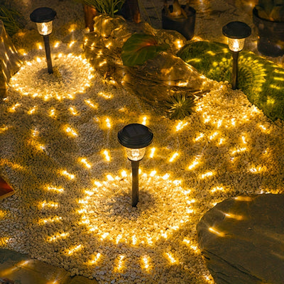 6 piezas de iluminación de paisaje solar, luces cálidas/frias para exteriores, luces de foco para tierra, adecuadas para patio, villa, jardín, patio trasero, luces de foco portátiles de paisaje.