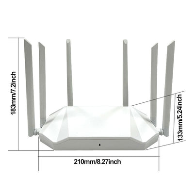 Enrutador WiFi 5 H96 MAX AC1200 de doble banda con 2.4G y 5G, enrutador inalámbrico de +300 Mbps AC1200, 802.11ac MIMO, señal penetrante, control por app, para 12 dispositivos simultáneos en juegos y streaming