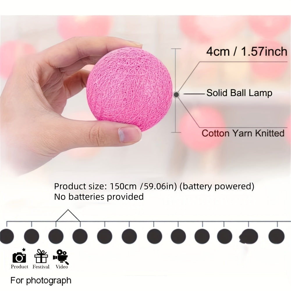 Luz de hadas redondas de 1.5m de color - 10 LED, brillo suave, ideal para decoración de vacaciones, bodas, fiestas y luces de Navidad en casa | Perfecto para fondos de fotografía y atmósfera festiva