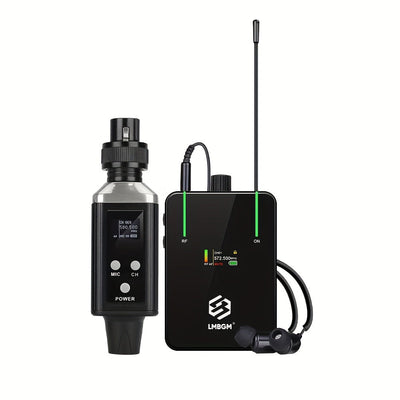 LMBGM UHF Profesionales Auriculares Inalámbricos, Carga USB, Fácil de Monitorear, Pantalla de Color TFT, 16 Frecuencias Seleccionables, Función de Ganancia de Audio, Adecuados para Conciertos, Estudios de Grabación, Representaciones de Escena, Actividade