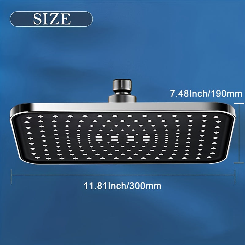 1 ud Cabezal de Ducha de Lluvia de Alta Presión de Lujo ABS - Accesorios de Baño - Ángulos Ajustables, Boquillas de Silicona Anticolmatación, Ahorro de Agua, Formas Rectangular y Circular, Fácil de Limpiar, Duradero y Experiencia de Ducha Cómoda