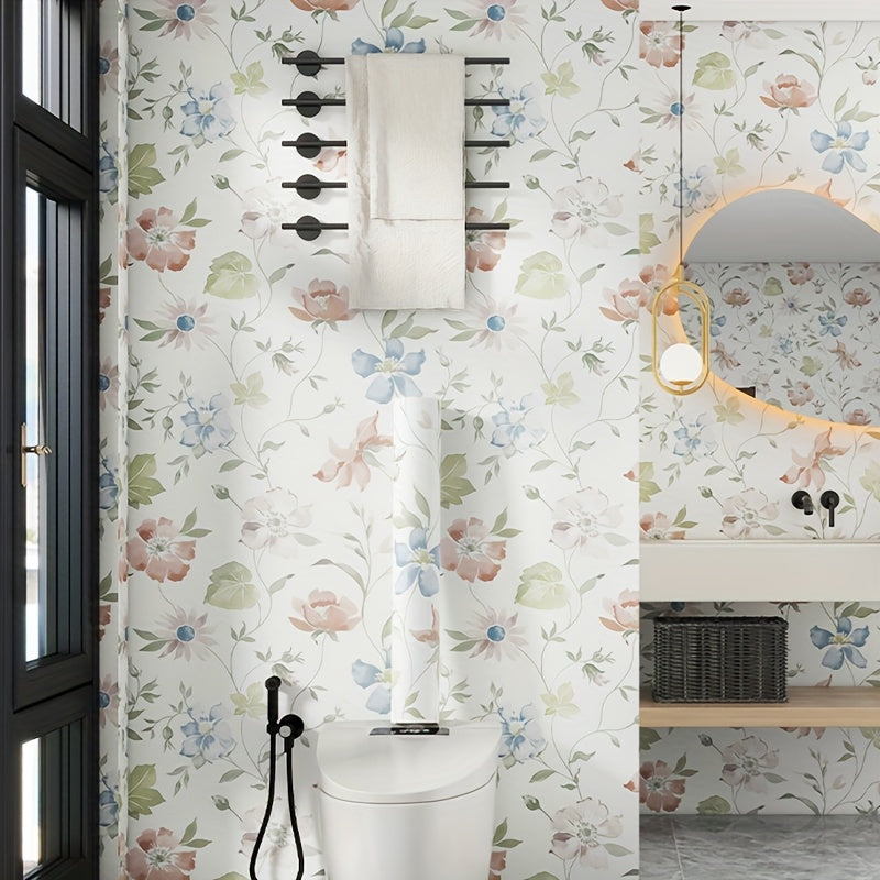Forros Autoadhesivos para Armarios con Diseño Floral Pastel - Forros de Plástico Duraderos para Cajones y Cocinas, Fácil Instalación Pegar & Despegar para Armarios, Zapateros, Protección de Muebles y Decoración Elegante