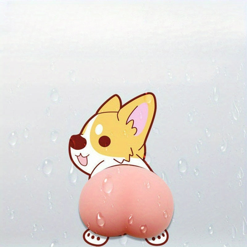1/2/4 piezas de juguetes de alivio de presión para trasero de perro lindo - Silicona, pegatinas anticolisión para teléfonos, refrigeradores, coches y tabletas - Diseño de dibujos animados lindo, previene arañazos y colisiones