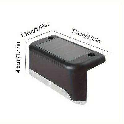 12pcs Luces Solares de Esquina para Exteriores, Encendido/Apagado Automático y Resistentes al Clima, Luces Plásticas para Barandillas de Escaleras sin Necesidad de Cableado, Iluminación Solar para Caminos, Moderna e Eficiente en Energía, Seguridad para C