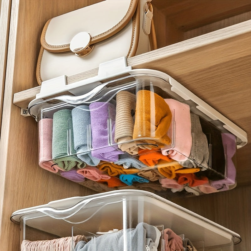 Organizador de pared con 15 compartimentos para ropa interior, calcetines y accesorios - Diseño de plástico ahorrador de espacio con divisiones transparentes para fácil organización, organizador de ropa