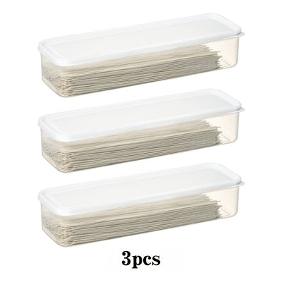 3pcs Cajas para Mantener Fresco en el Refrigerador, Reutilizables, Antipolvo, Apilables, Ahorran Espacio, Adecuadas para Almacenar Cebollín, Cilantro, Jengibre, Ajo, Frutas, Fideos, Cereales, Cucharas, Palillos, Cuchillos & Tenedores, etc., Uso de Cocina