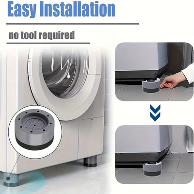 4pcs Almohadillas Niveladoras Antideslizantes de Altura Ajustable - Plástico Resistente con Base de Goma para Lavadora, Refrigerador, Congelador y Electrodomésticos & Decoración del Hogar, Estabilizadores de Aplicaciones, Diseño Elegante, Construcción Du