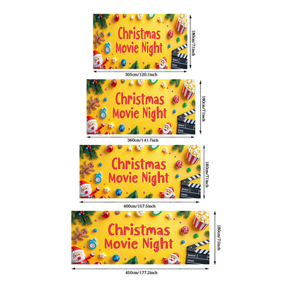 Luz de puerta 2D, 1 pieza, banner de puerta festivo de Noche de Cine de Navidad - Diseño vibrante de Papá Noel, galletas de jengibre y palomitas, poliéster duradero, perfecto para decoraciones navideñas, uso interior y exterior, decoraciones navideñas