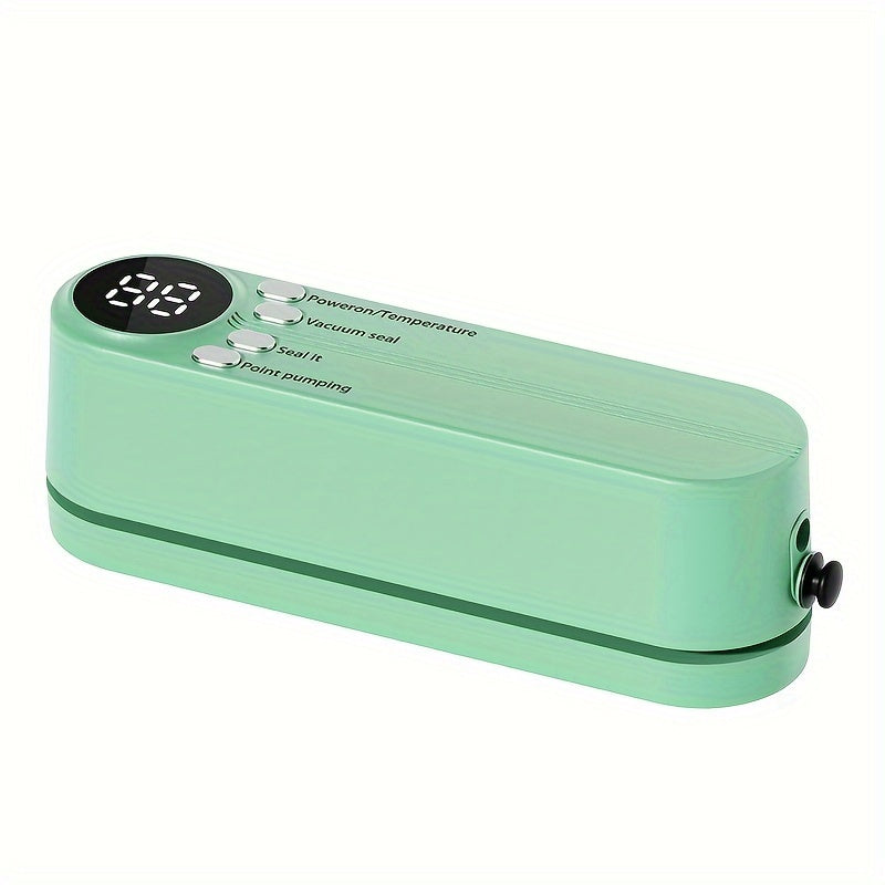 Sellador de vacío multifuncional con bomba rápida - Recargable por USB, batería de litio de 1200mAh, operación de un clic para sellado rápido de snacks, carne, frutas y verduras, dispositivo de conservación de alimentos de ahorro de espacio, ahorro de ve