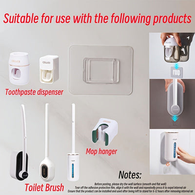 Juego de 3 accesorios de baño, Parches adhesivos para montar en la pared sin perforar agujeros, que no dañan las paredes ni se caen, adecuados para una fuerte adhesión de la mayoría de los productos en nuestra tienda