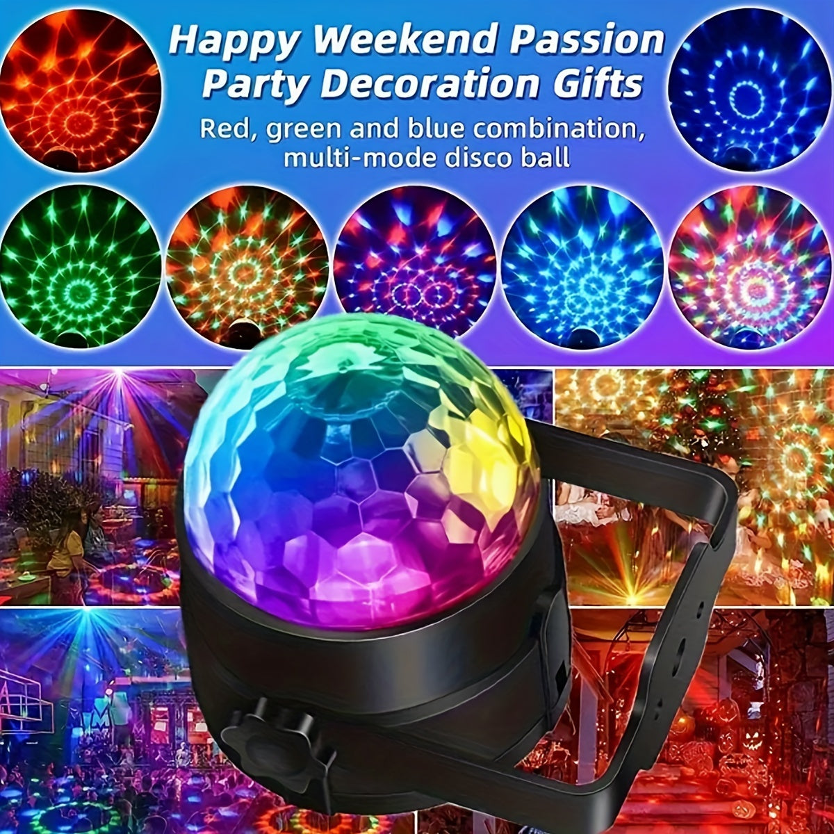 1pc Bola de Discoteca RGB Luz, Con Control Remoto de 7 Modos, Creando Un Ambiente de Fiesta Vívido, Perfecto Para Salas Familiares, Fiestas de Baile, Bares, Karaoke, Bodas, ¡Etc! Mini Luz USB para Coche DJ, Luz LED para Escenario de Discoteca Casera KTV