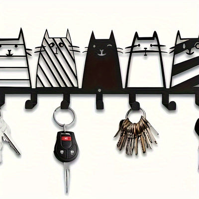 Ganchos metálicos modernos con diseño de patas de gato y perro, organizador de pared para abrigos y accesorios, fácil de instalar, decoración para el hogar que ahorra espacio - 1 pieza
