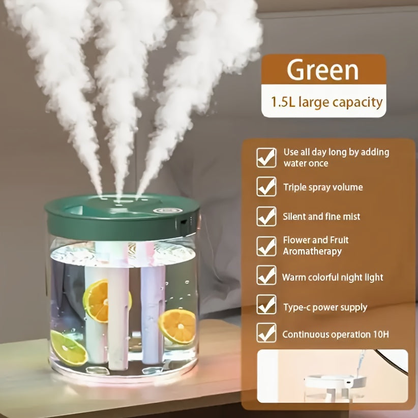 Humidificador portátil, tecnología ultrasilenciosa de ondas de sonido con 3 modos de niebla ajustables, alimentado por USB, 3 salidas de spray, ideal para dormitorio y oficina, humidificador perfecto para el hogar