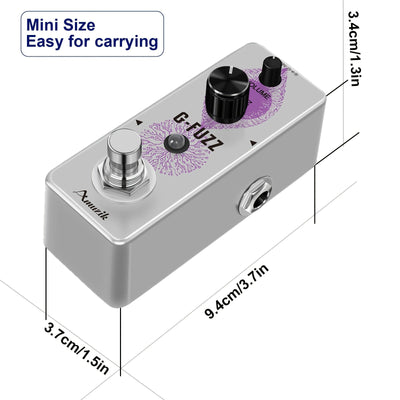 Pedal de guitarra Fuzz clásico vintage, elegante pedal de guitarra Fuzz clásico Mini pedal Fuzz para guitarra eléctrica Pedal Fuzz especial adecuado para música electrónica Mini tamaño True Bypass