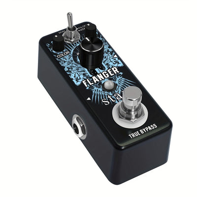 Amuzik Pedal de Guitarra Analógico Vintage Flanger - Efecto True Bypass con Controles de Perilla, Construcción Metálica Resistente para Guitarras Eléctricas, Compatible con Amplificadores, Multi-Banda Flanger para Sonidos Rock/Jazz/Sintetizador Retro, Pe