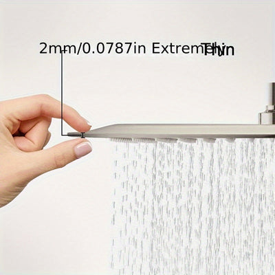 1pc Cabezal de Ducha 30.48cm, Diseño Extra Grande, Adecuado para Duchas de Alta Presión, Fácil Instalación, Duradero y Ahorrador de Agua, Acabado en Acero Inoxidable, Montaje en Techo o Pared, Sin Necesidad de Electricidad, Ideal para Estilo Moderno de B