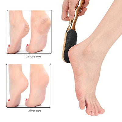 1pc Juego de Lima para Pies en Beige Claro, Exfoliante Portátil para Uso Seco y Húmedo - Herramienta Nano Vidrio para Eliminar Callosidades y Grietas en Talones - Diseño Ergonómico con Mango Cómodo, Fácil de Usar y Almacenar