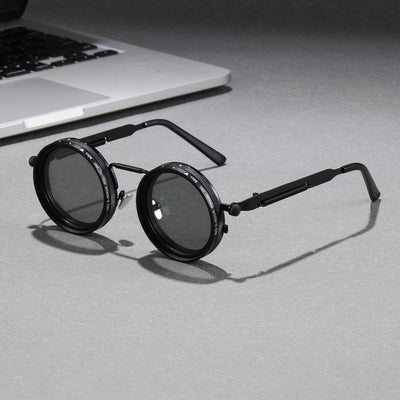 Lentes de moda con luz ajustable, ideales para diversas ocasiones, fiestas retro punk, festivales, para hombres y mujeres. Temporada de Pascua, graduación, Halloween, Navidad. Lentes de aluminio-magnesio, armazón de aleación, estuche y paño para limpiar