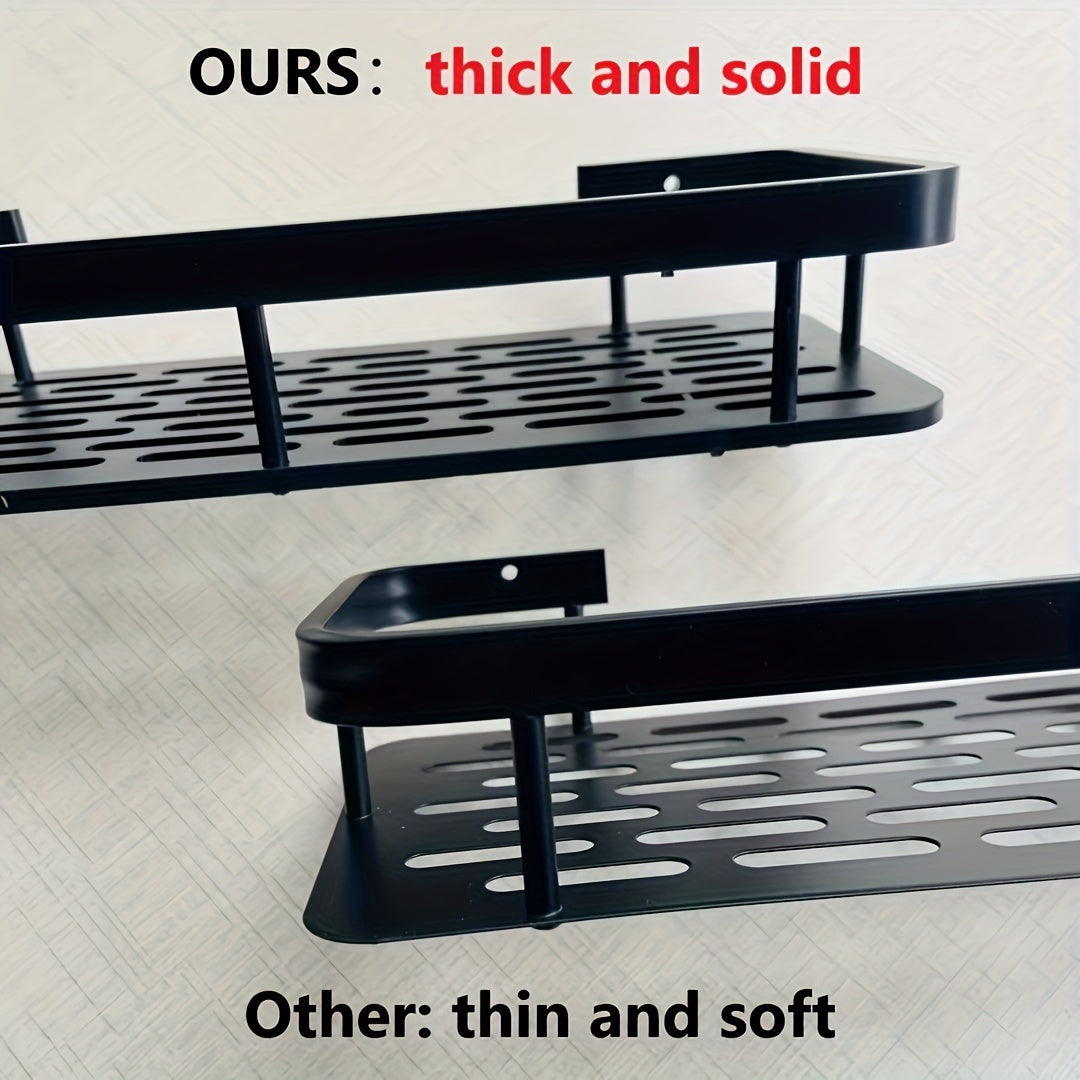 Estantería de pared grande para baño sin necesidad de taladrar, ahorradora de espacio, fácil instalación, almacenamiento para suministros de baño, cosméticos y champú, estante de plástico resistente con capacidad de carga alta, Organizadores de ducha