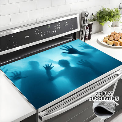 1pc Alfombrilla para Electrodomésticos Grandes - Protector de Encimera Antideslizante y Antiarañazos con Diseño de Manos Fantasmales, Tapete Extra Largo para Horno, Lavadora o Secadora (72.01x51.99 cm) - Fácil de Limpiar, Decoración Perfecta para Hallowe