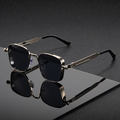 Gafas de moda cuadradas retro steampunk con marco de metal para hombres y mujeres, ideales para eventos, fiestas y festivales