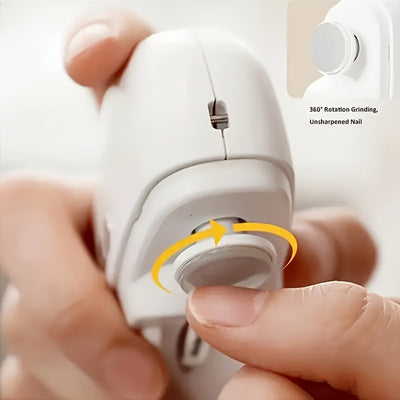 2 en 1 cortador de uñas eléctrico y pulidor - Recargable por USB con luz, herramienta multifuncional para el cuidado de las uñas para uso en casa y salón, diseño seguro, sin olores y portátil - Ideal regalo de San Valentín, suministros para el cuidado de