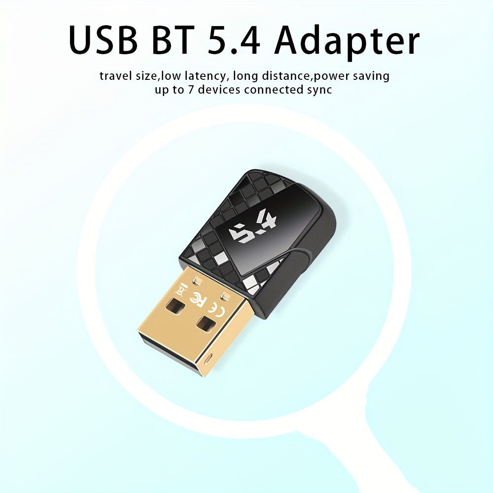 Adaptador sin varillas Wimotek 5.4 para PC/Computadora - Conectar y Listo, Compatible con Versiones Anteriores de 5.3/5.1/5.0/4.2/4.1/4.0, Sin Controladores en Windows 11/10/8.1, Conecta 7 Dispositivos al mismo Tiempo, Adaptador WiFi para PC